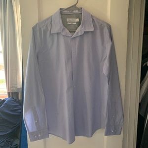 blue button down long sleeve shirt